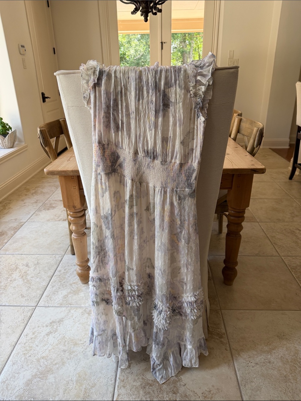 Rebecca Taylor Pale Watercolor Ruffle Dress - Picture 4 of 6